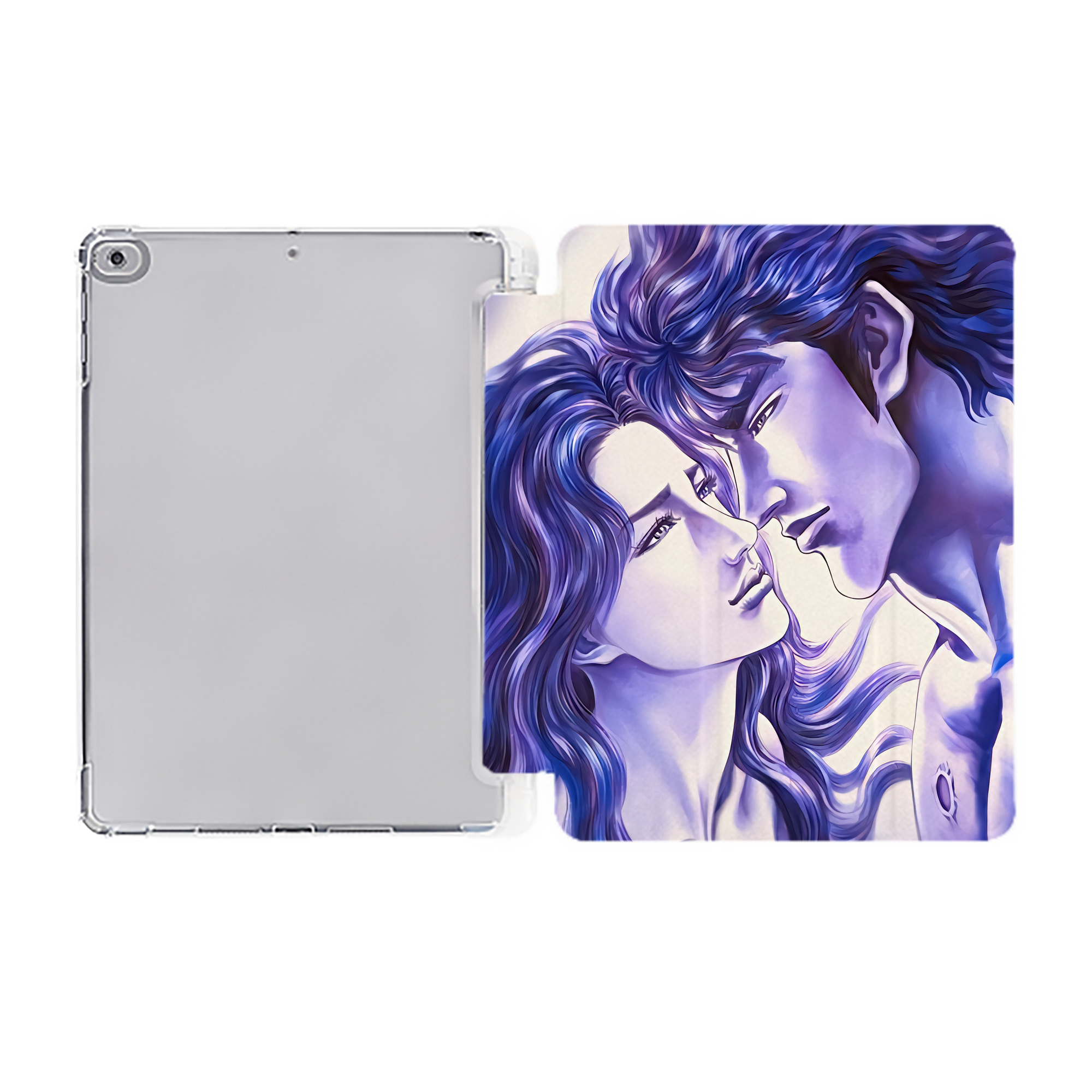 （画像用） 北斗の拳 Fist of the North Star IPad ケース ペン収納付き 三つ折りスタンド PUレザー×シリコン 対応機種9.5/10.5/10.9インチ